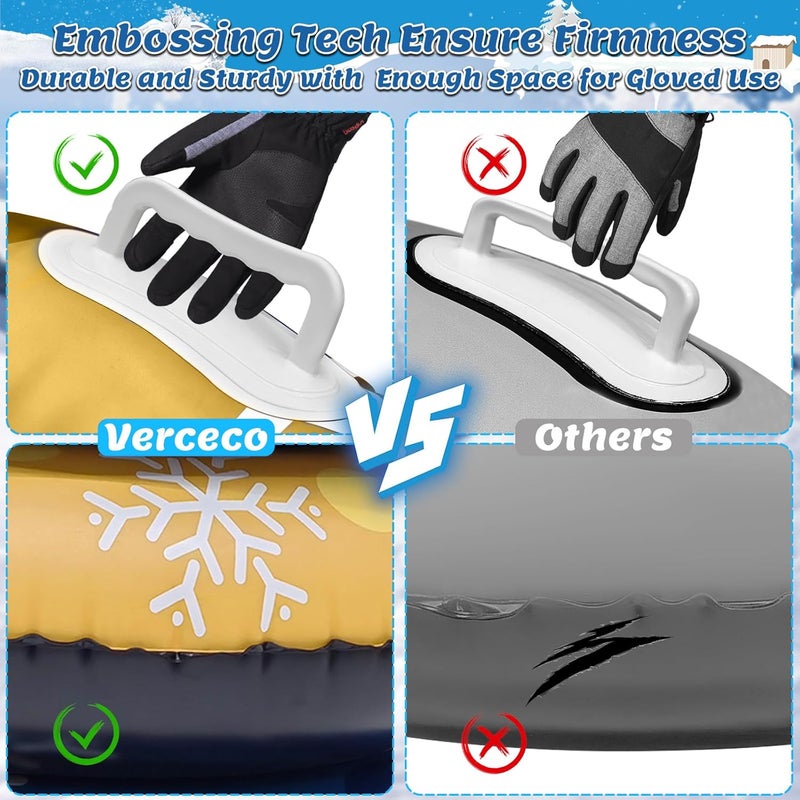 Verceco 1/3 Packs Snow Tube Inflatable Sleds for Kids Snow Tubes for Sledding Heavy Duty 36'' Snow Sleds for Kids and Adult with Handles Outdoor Snow Toys Set for Boys Girl - Image 5